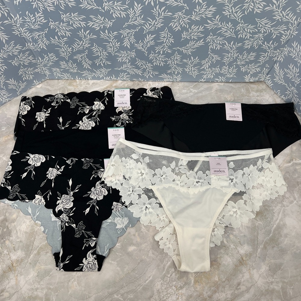 NEW lot Auden cheeky panties invisible edge no show lace underwear 5pr S